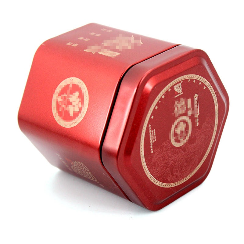 茶叶铁罐制罐厂 麦氏罐业 小青柑铁罐茶叶礼盒 六角形马口铁铁盒定制 红茶铁盒印刷