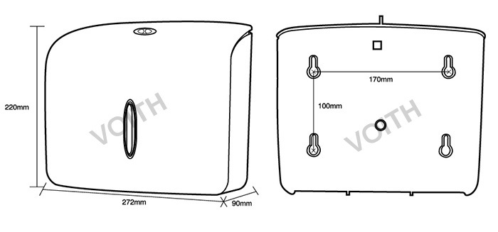 福伊特VOITH手纸盒厕所方形手纸箱卫生间壁挂抽纸盒PTD-01示例图7