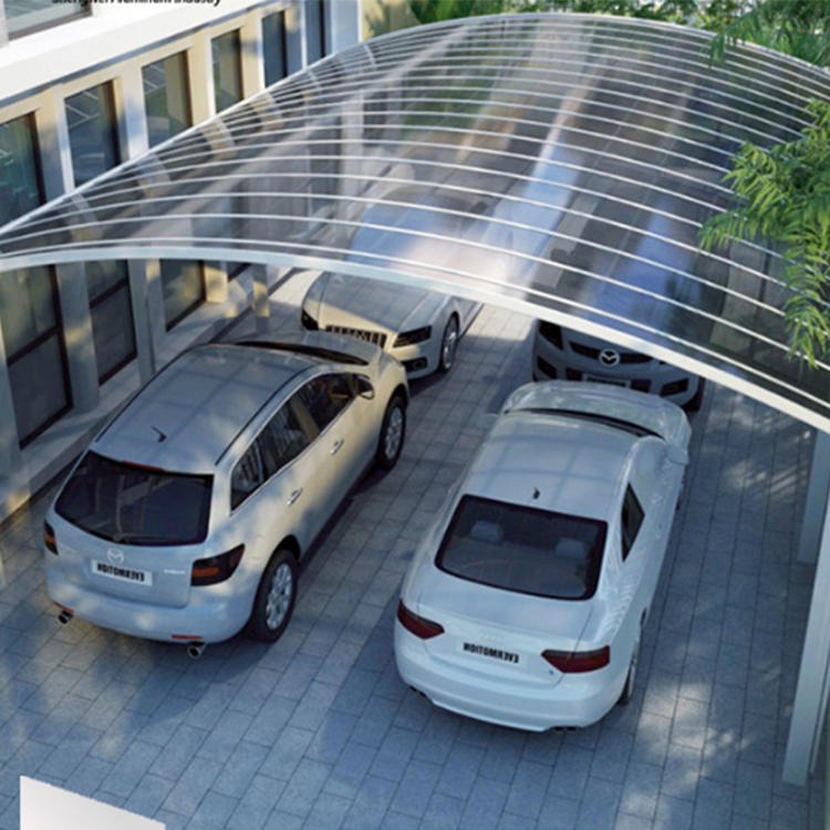 厂家定制 固定型铝合金车篷 铝合金停车棚厂家 停车棚 耐力板车棚
