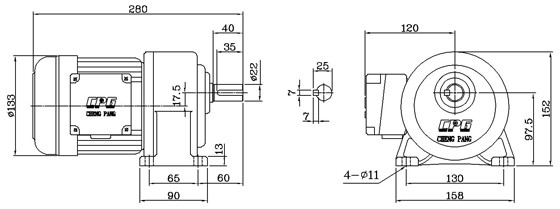 晟邦城邦CPG电动机 齿轮减速马达CH750-80S/CH2200-45S示例图3