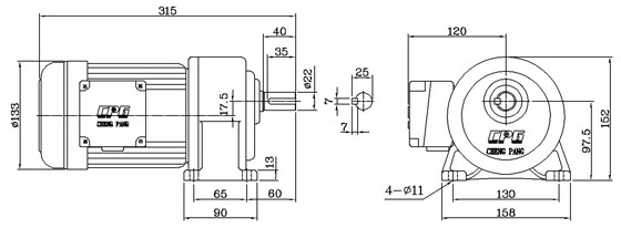 晟邦城邦CPG电动机 齿轮减速马达CH750-80S/CH2200-45S示例图5