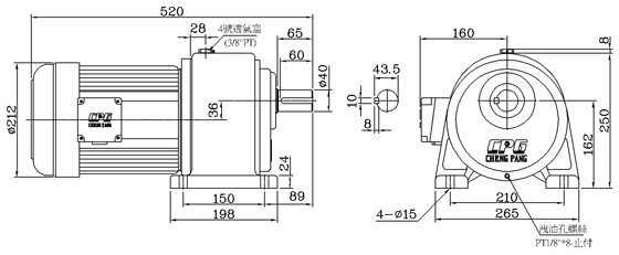 晟邦城邦CPG电动机 齿轮减速马达CH750-80S/CH2200-45S示例图15