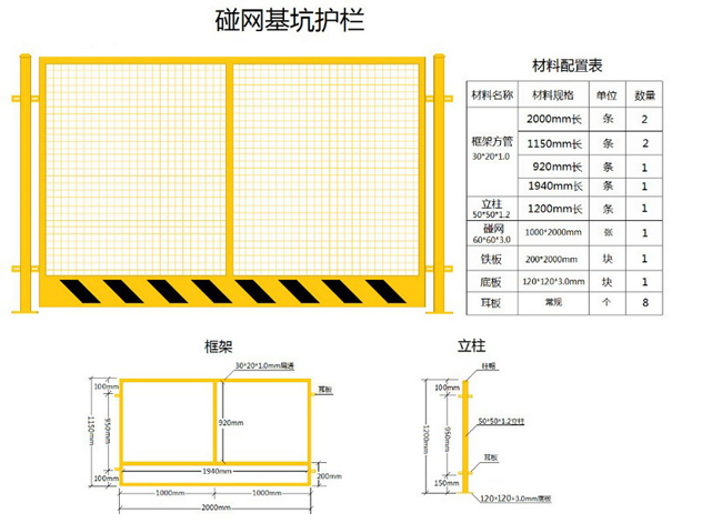 厂家直供临边安全警示围栏 清远临边护栏现货 东莞基坑护栏示例图8
