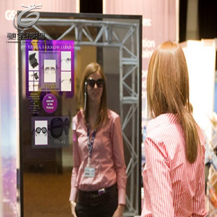 镜面电视玻璃 防水电视镜面玻璃 镜面广告机玻璃 魔术镜示例图3