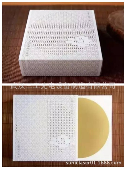 月饼盒镂空图案激光雕刻机-精装礼盒包装激光模切机异形图雕刻示例图7