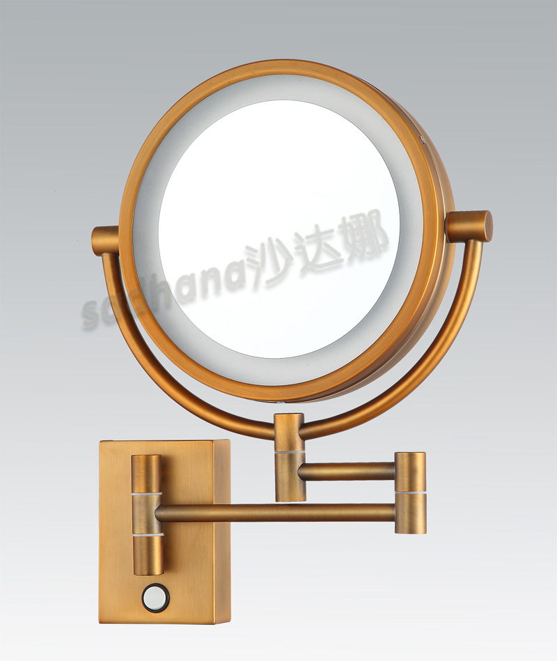跨境专供 折叠镜 金属壁挂双面镜 ebay 沙达娜led化妆镜 定制款示例图5
