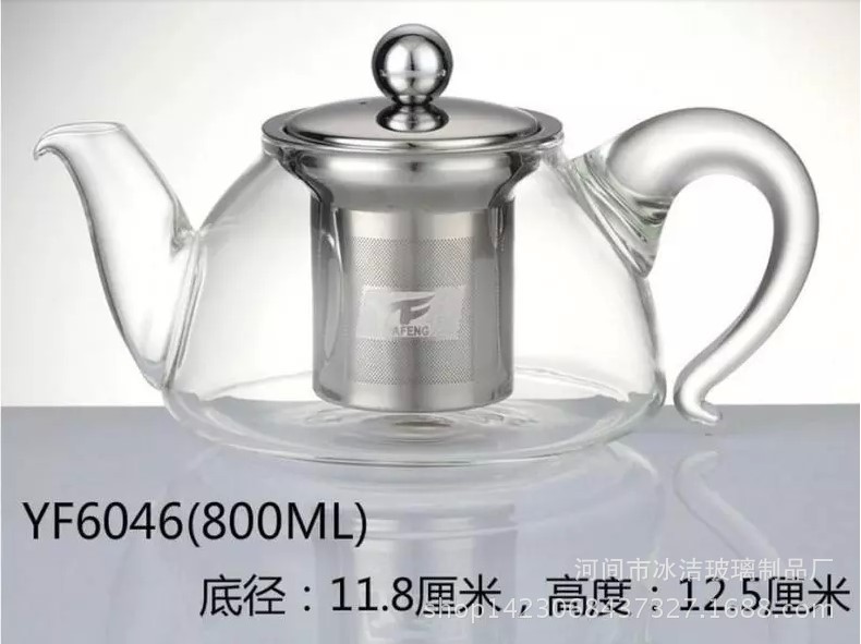 厂家供应大容量玻璃茶壶大把泡茶水壶耐高温加厚过滤茶具示例图2
