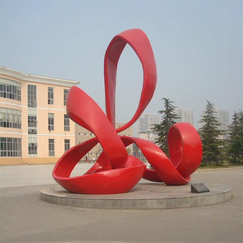 不锈钢红丝带雕塑 丝带造型雕塑加工厂家 唐韵园林图片