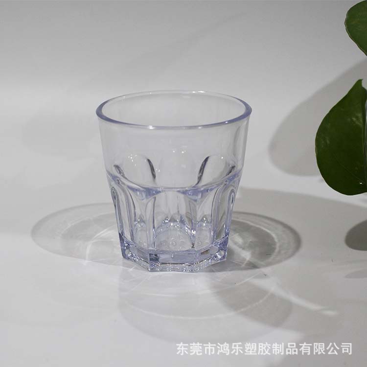 东莞5安士塑料烈酒杯鸿乐厂家直销PS透明塑料杯八角杯示例图3