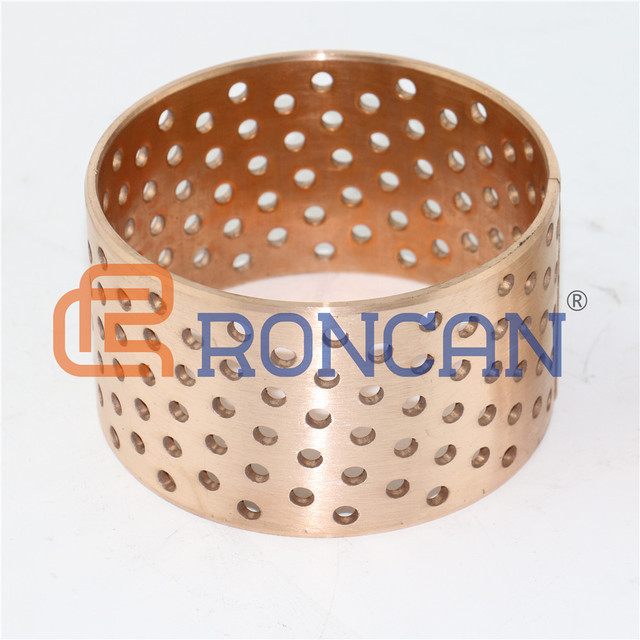 品牌RONCAN 型号1.1.1 厂家直销FB092青铜卷制无油轴承 锡青铜布孔复合衬套定做加工