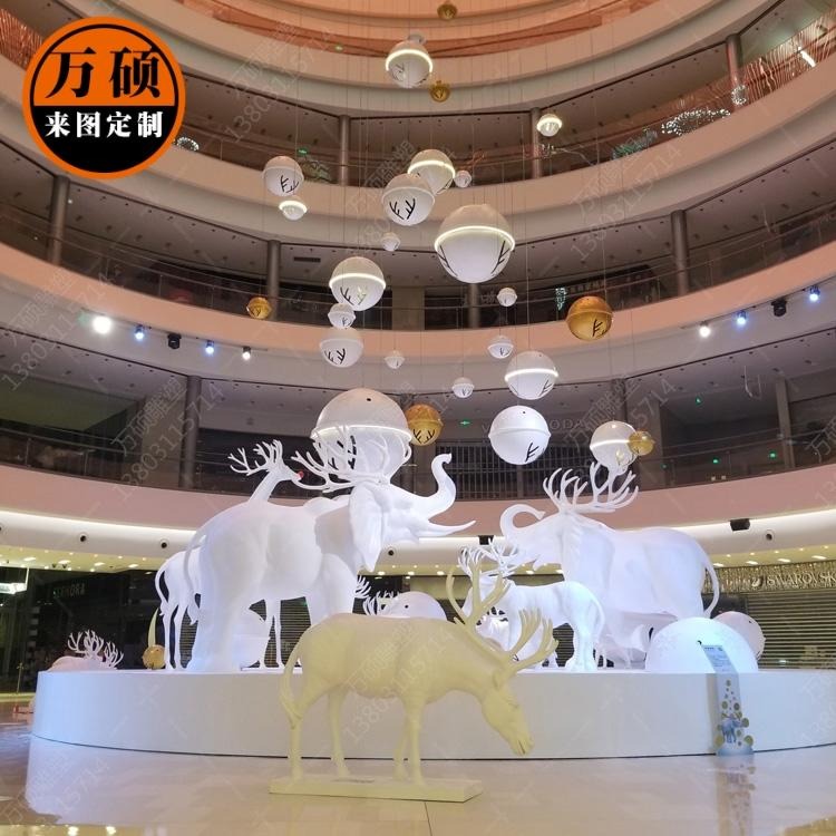 万硕 大型商场雕塑摆件 动物玻璃钢雕塑  可定制