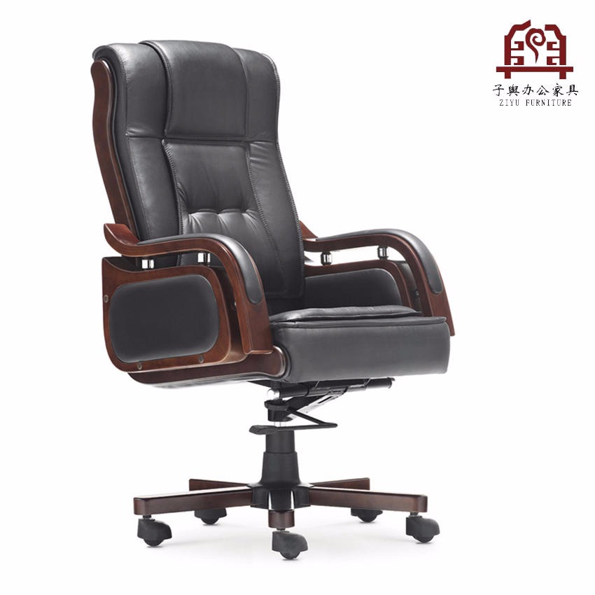 厂家直销 办公家具 上海办公家具 实木大班椅 豪华老板椅 真皮大班椅 子舆家具 ZY-B-012