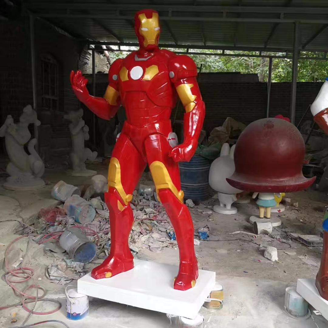 玻璃钢钢铁侠雕塑 超级英雄雕塑 玻璃钢电影人物雕塑 唐韵园林图片