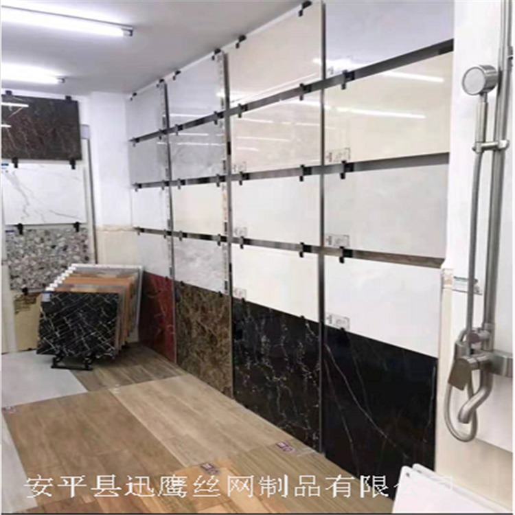 九江市瓷砖展架价格  黑色冲孔板瓷砖货架    陶瓷展示板货架  迅鹰地板砖立柱展架批发