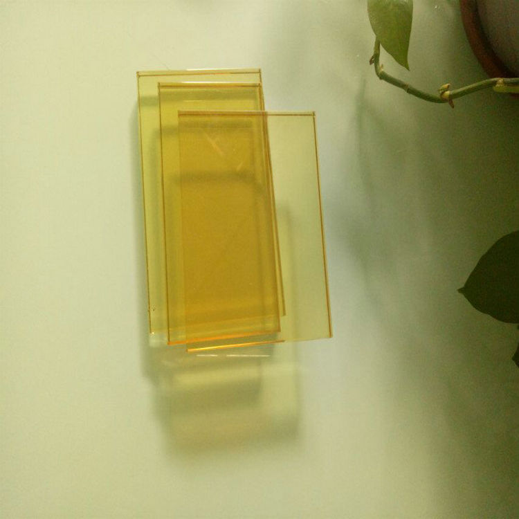 广州厂家直销钢化黄金玻 家具装饰水晶黄玻璃加工批发金玻示例图4