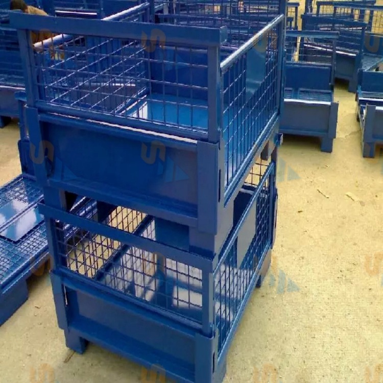 量身訂做鋼制料箱 物料周轉箱 折疊式金屬料箱  南京森沃倉儲