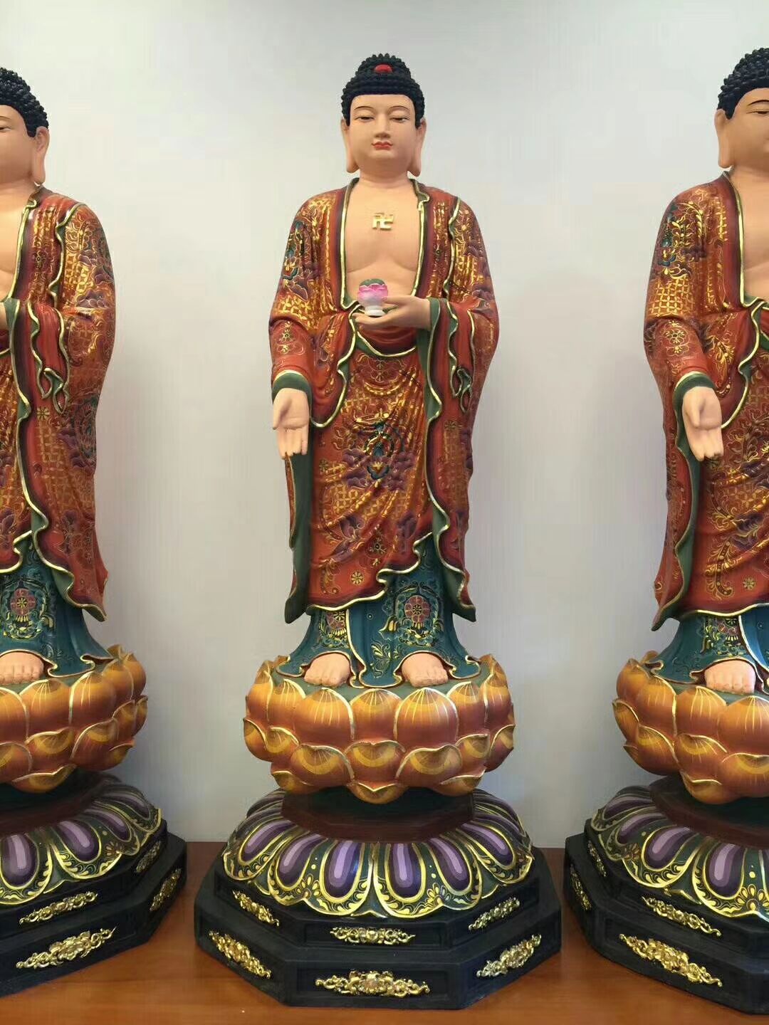佛像 佛像批发厂家供应树脂西方三圣菩萨 彩绘西方三圣佛像 彩绘西方三圣佛像