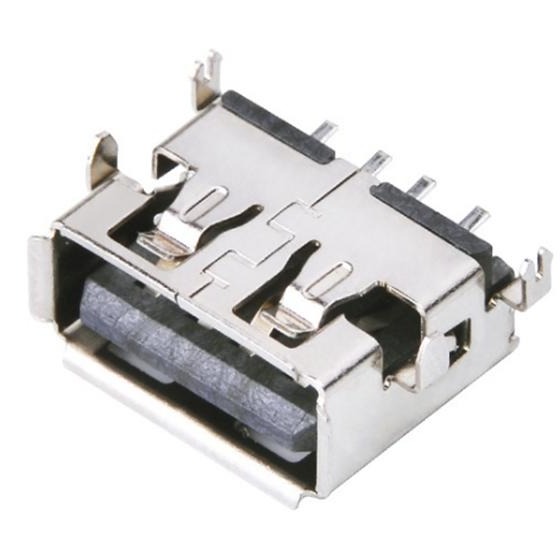 A母USB4.0母座 短体沉板母座贴板SMT 贴片连接器 卷边大电流 6A