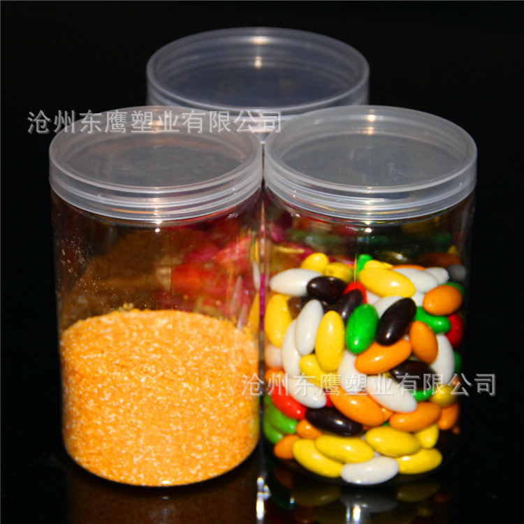 85*150透明食品塑料罐pet密封包装罐饼干花茶罐子塑料瓶子示例图4