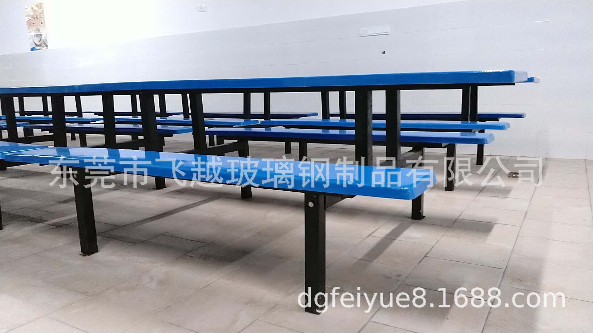 厂家直销8人玻璃钢长条凳连体餐桌椅可定制示例图11