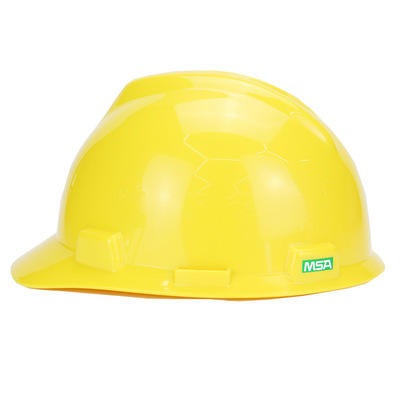 MSA/梅思安 工地安全帽 标准超爱戴帽衬 D型下颏带 ABS材质 工程 工业 建筑 防砸 抗冲击 黄色 ABS材质