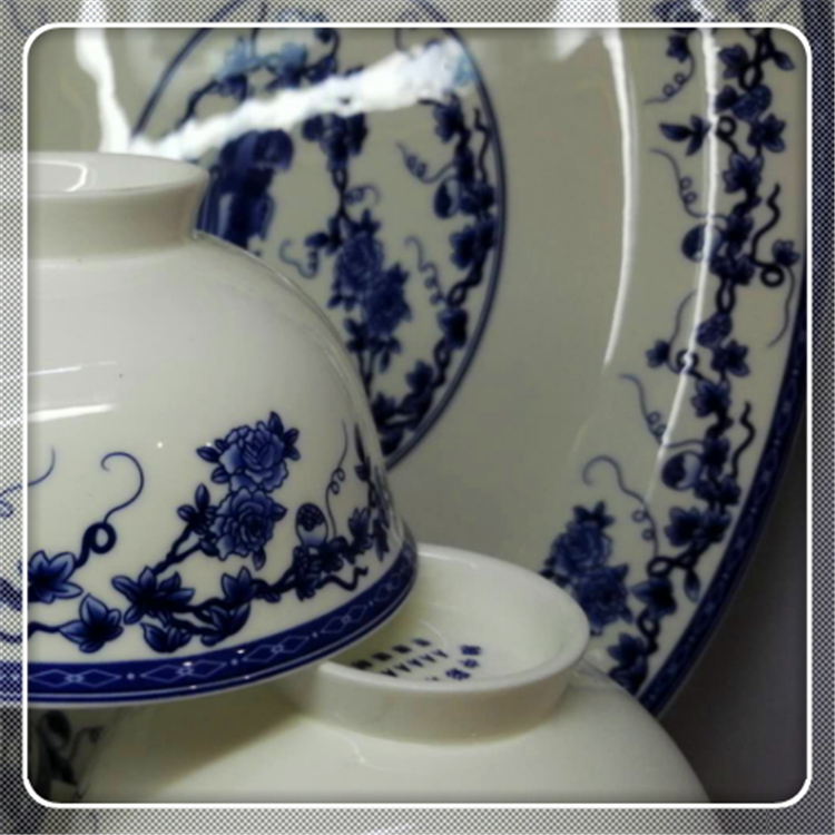 陶瓷餐具套装 青花餐具保鲜碗 家用结婚中式碗盘子