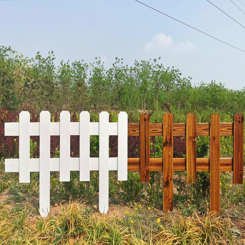 安平佳星防腐木围栏 碳化木栅栏 实木护栏 庭院木围栏 户外木质围栏 花园白色木围栏厂家