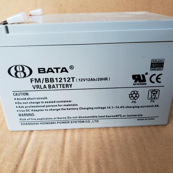 上海鸿贝蓄电池FM1212 铅酸性免维护电池 鸿贝12V12AH UPS/EPS专用电池图片