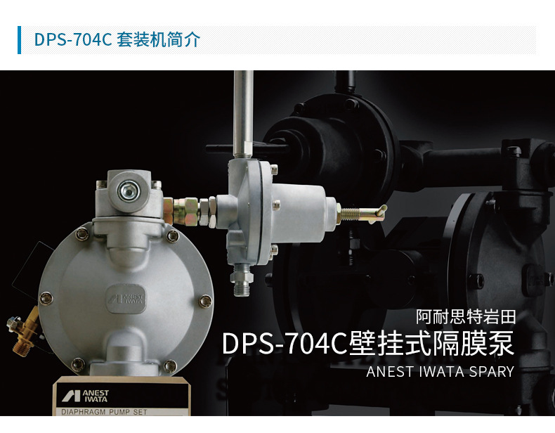日本岩田双隔膜泵 DPS-704C壁挂式铝合金泵 气动隔膜泵 输液泵示例图2