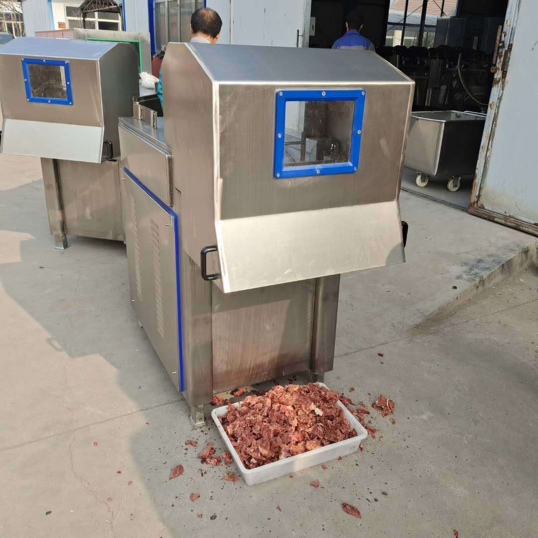冷冻驴肉切块机 冻羊肉切块机 不锈钢冻肉切块机 义康供应图片