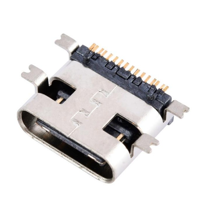 白色/黑色type C USB胶芯 3.1 C USB母座 type四脚16P SMT贴板