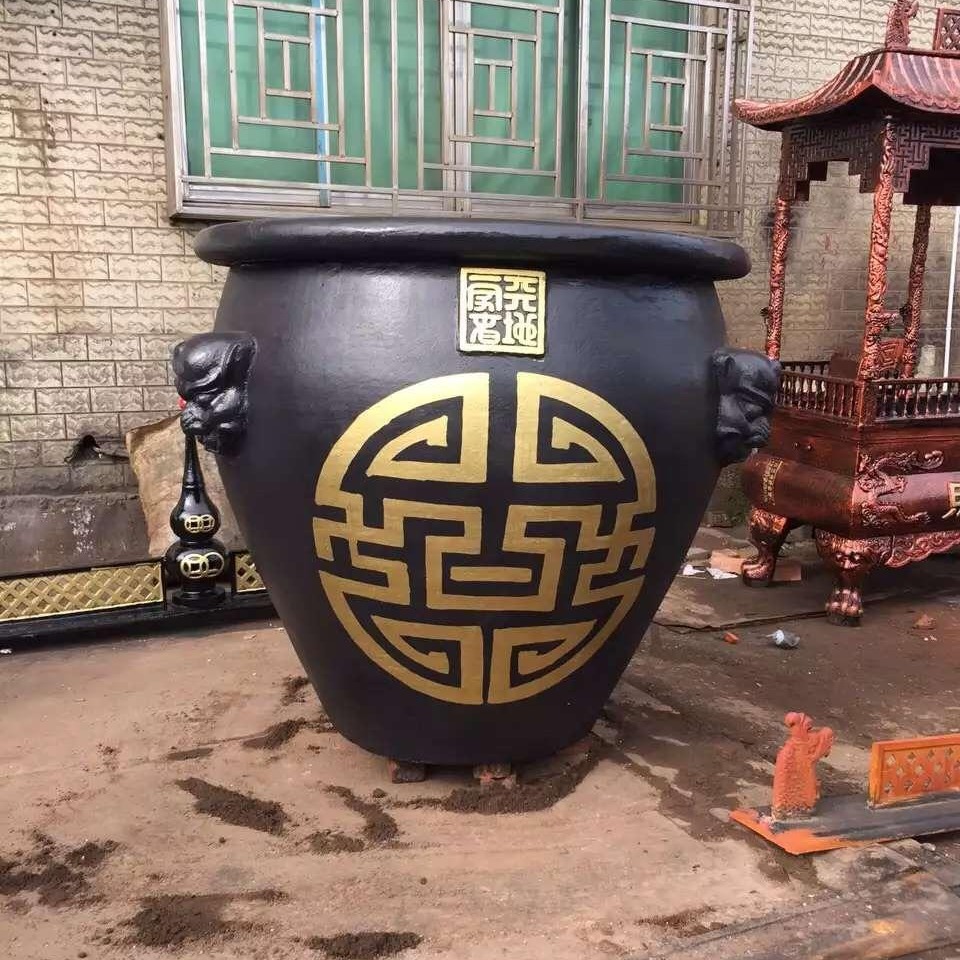 苍鸿法器铸造铸铁水缸 寺庙铜水缸 祠堂铁水缸
