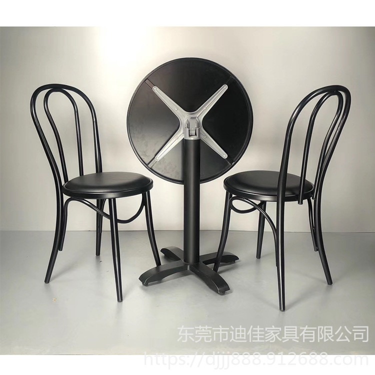 广州市铁艺复古咖啡厅餐椅  简约圆凳面      工业风U背创意餐椅    个性靠背美式椅  可定制图片