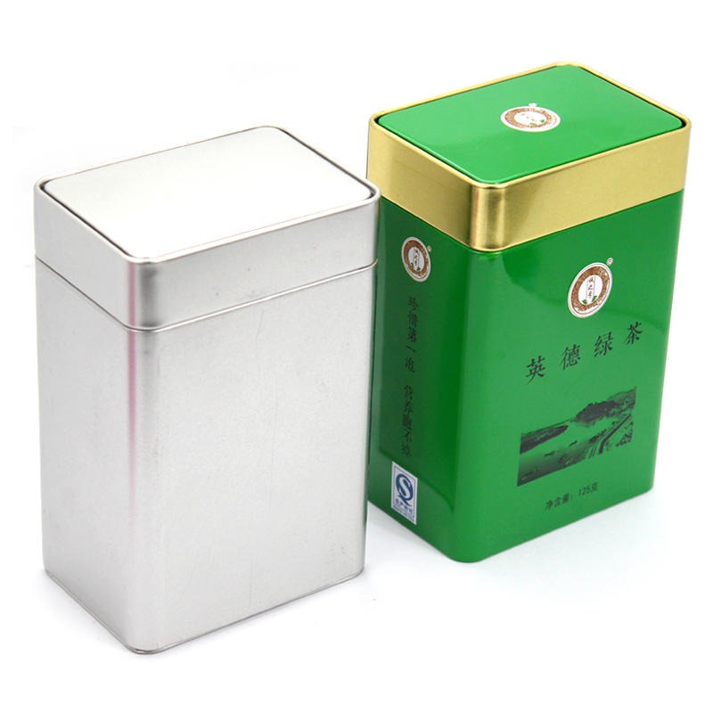 茶叶铁盒包装生产厂家 125克茶叶方盒 英德绿茶铁罐包装订做 麦氏罐业 无印刷茶叶铁盒包装盒