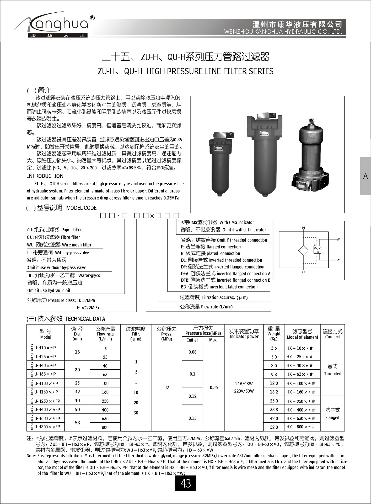 供应高压滤油器QU-H630*10 20 30FP，管路高压过滤器示例图1