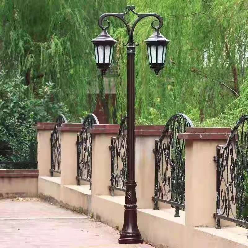 鑫永虹小区花园别墅景观照明4米LED双头欧式庭院灯