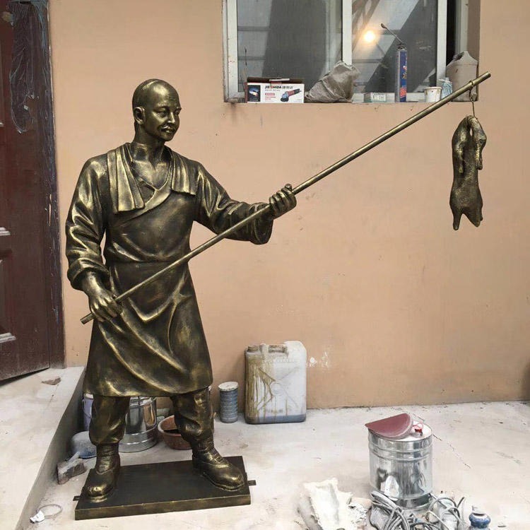 佰盛 玻璃钢烤鸭雕塑 老北京烤鸭人物雕塑 饭店门口迎宾雕塑图片