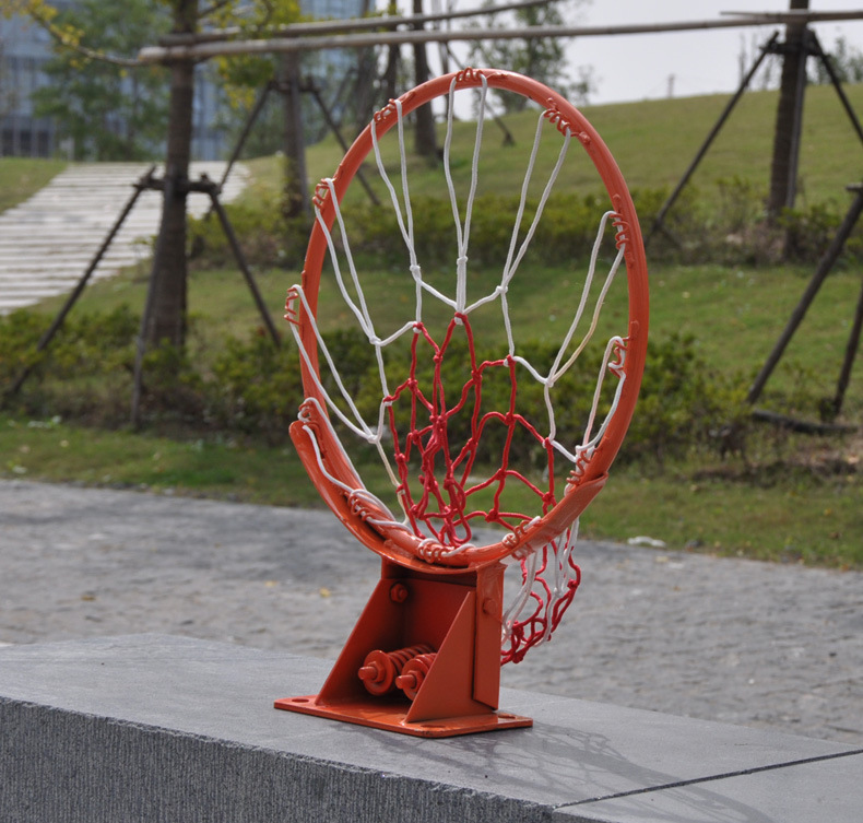 户外标准篮球框 双弹簧实心篮筐篮圈 室外壁挂式式篮框 标准篮筐示例图5