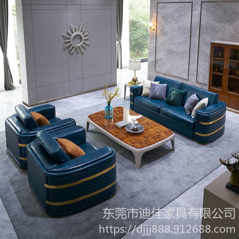 东莞市 真皮沙发 家用高端轻奢沙发 酒店会所别墅沙发  家用高端轻奢沙发图片