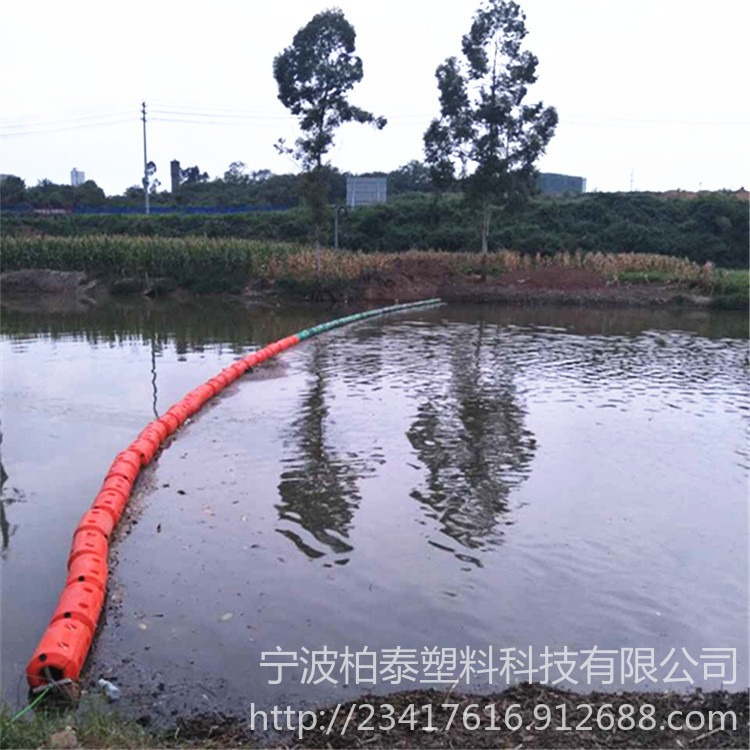 河道引水口垃圾拦截浮筒 水藻漂浮物拦网浮筒图片