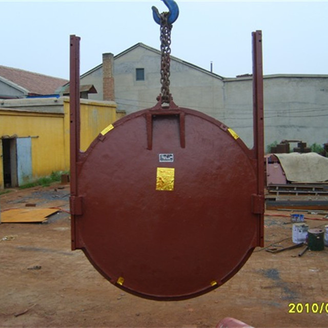 铸铁圆闸门，单向止水靠壁安装铸铁镶铜闸门，DN800污水处理js闸门图片