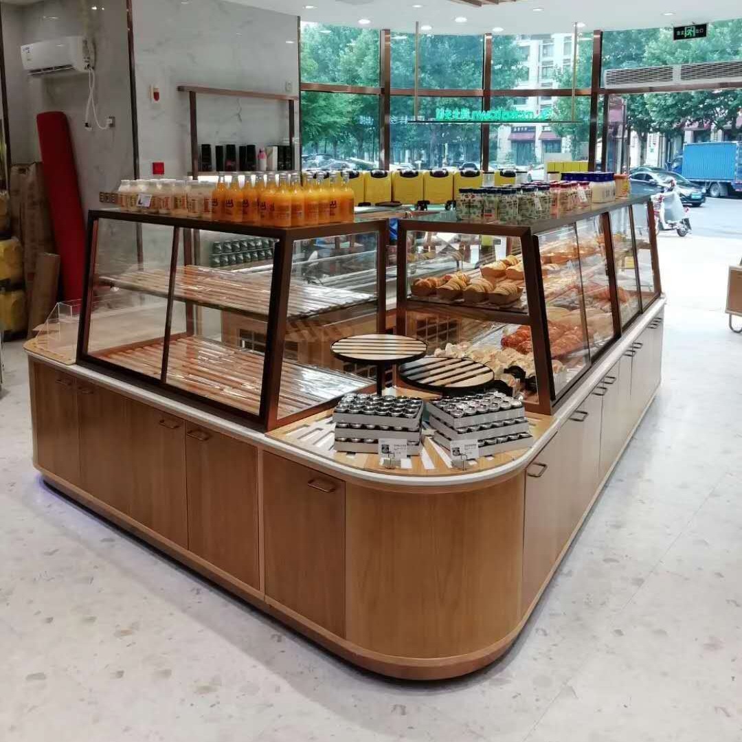 杭州面包展示柜 惠利展柜 专业制作面包展示柜 环形中岛面包展柜