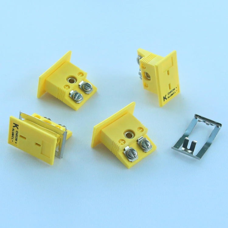 美国omega面板式感温插座 MPJ-K-F热电偶连接器 带金属卡黄色端子图片