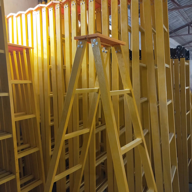英威户外电工维修合梯平台梯 玻璃钢绝缘人字梯 JYT-YW玻璃钢梯