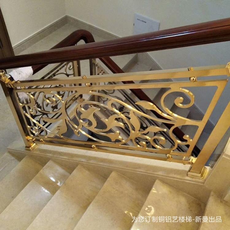衢州简欧风格 24K金铜楼梯护栏 尽显西式艺术美图片