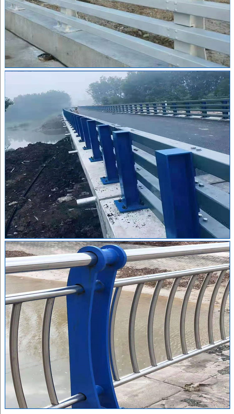 不锈钢复合管桥梁护栏不锈钢桥梁栏杆桥梁灯光护栏来图定制图片