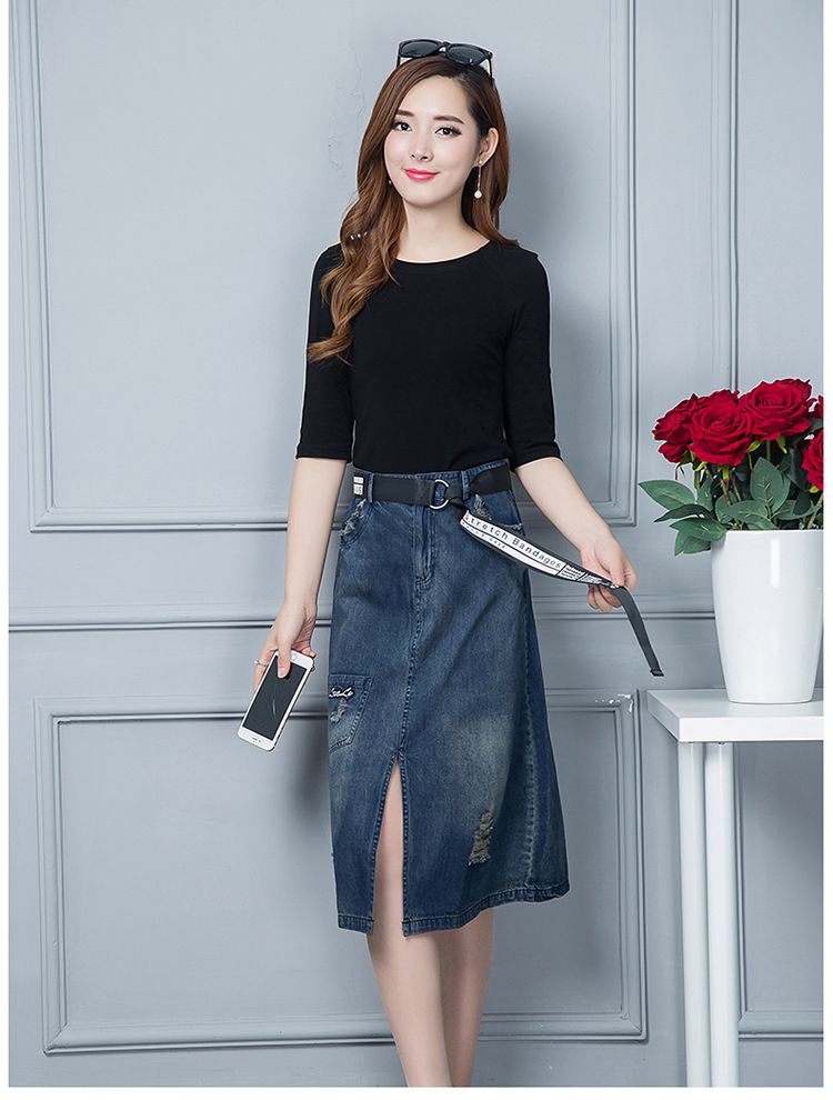 2017秋季新款时尚休闲套装韩版纯色牛仔裙两件套一件代发厂家批发示例图21