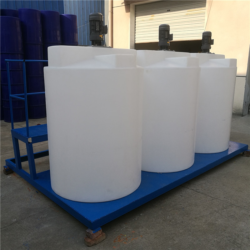 厂家供应宁波耐酸碱耐腐蚀容量1立方1000升塑料搅拌桶卡谱尔加药箱