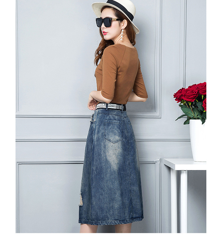 2017秋季新款时尚休闲套装韩版纯色牛仔裙两件套一件代发厂家批发示例图43