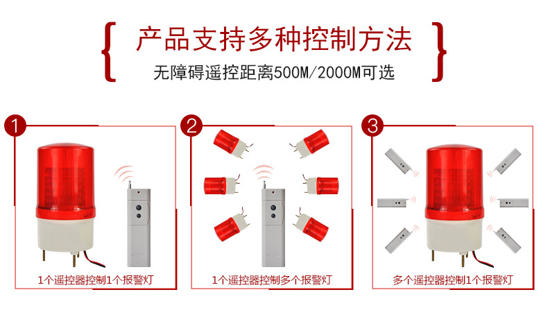 杭亚YS-1101MY无线遥控报警器220v声光警示灯无线呼叫器工厂酒店示例图5
